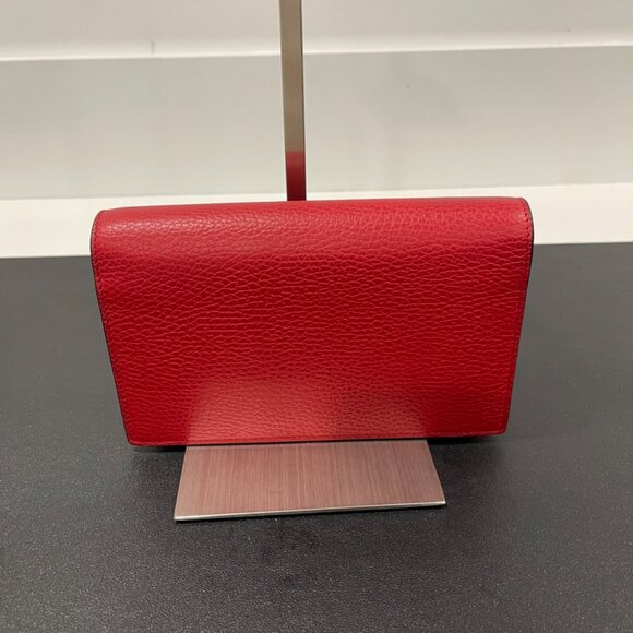 Gucci Dollar Calfskin Small Interlocking G Shoulder Bag WOC Red (JB1392) - Picture 2 of 9